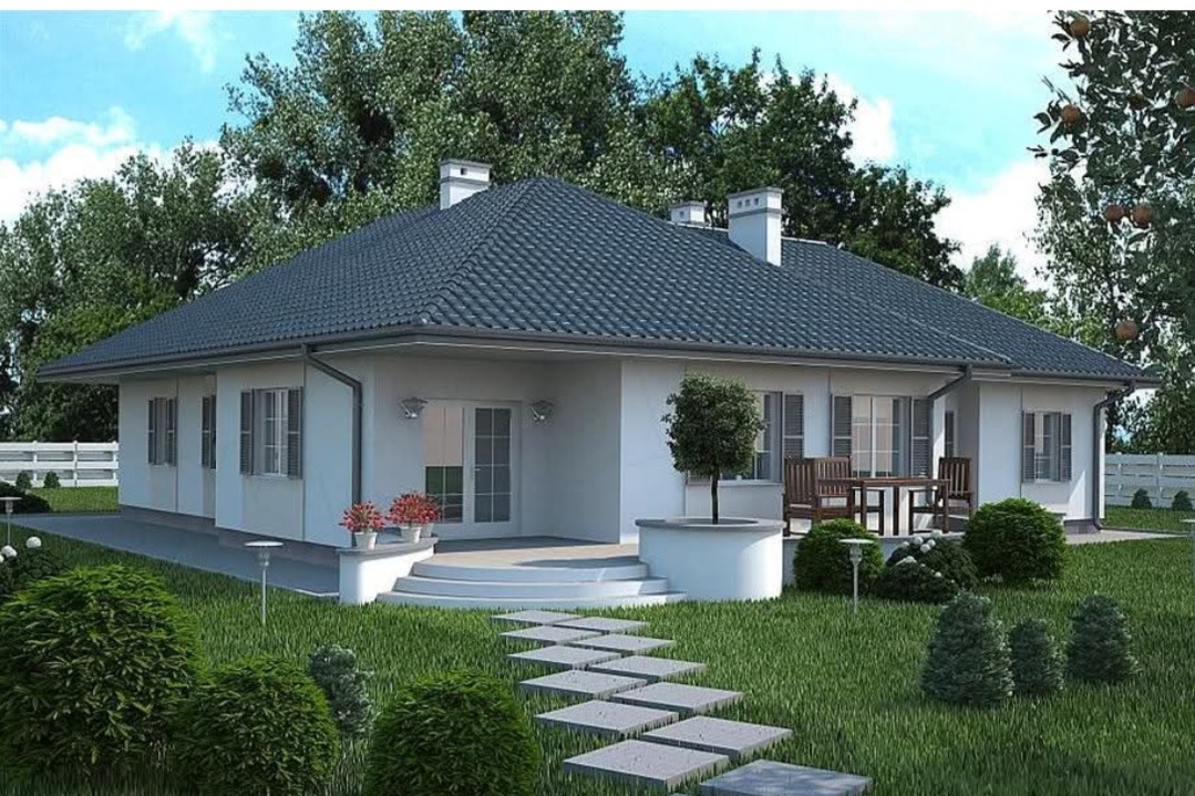 Niskoenergetska montažna kuća — moderna prizemnica