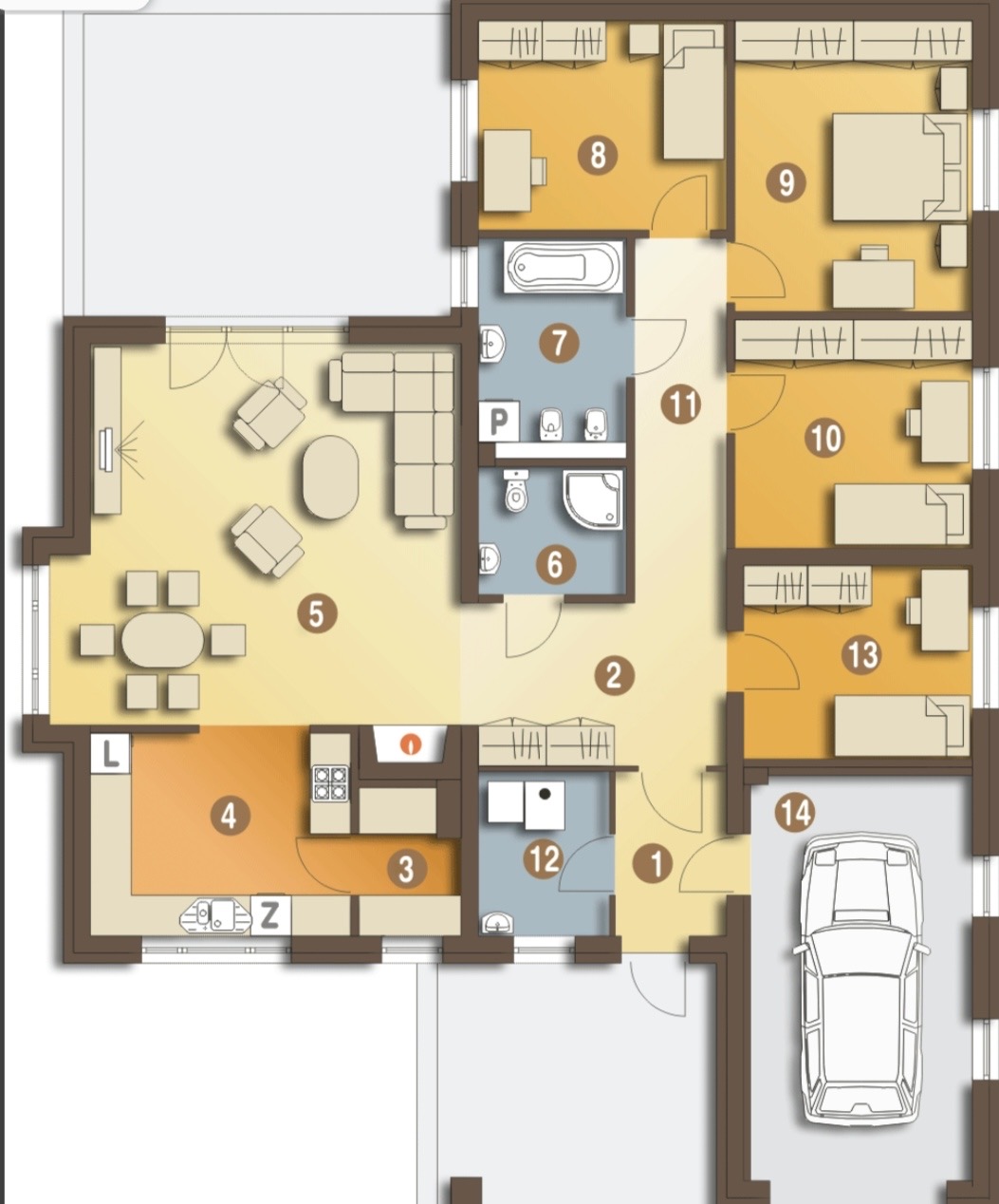 Tlocrt — Obiteljska prizemnica